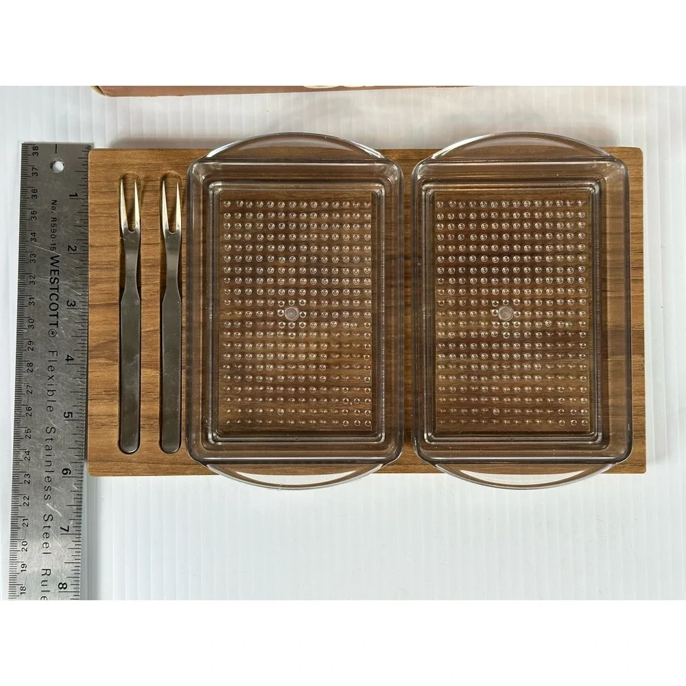 Vintage‎ Genuine Burma Teak Serving Set 5 Piece Made In Denmark Savoury Set NIB
